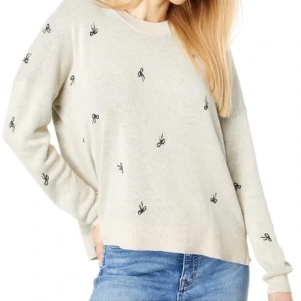 Madewell Light Beige Sweater with Black Accents